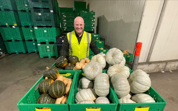 Ben Buchanan with this year's pumpkin harvest.